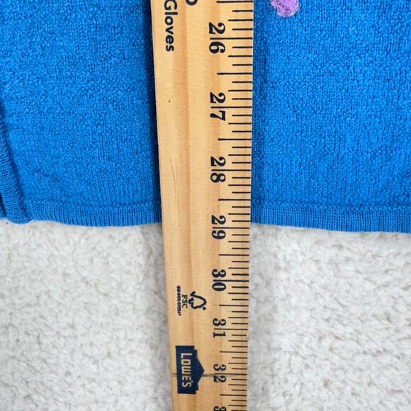 Quacker Factory Sweater Women 3X Wool Zip Up Snowflakes Blue Round Neck Beaded - Picture 6 of 14